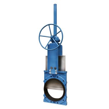 Slurry bi-directional wafer style knife gate valve with rubber sleeves