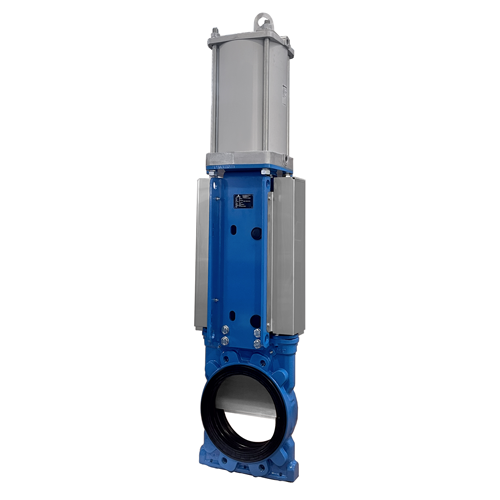 Slurry bi-directional wafer style knife gate valve with rubber sleeves